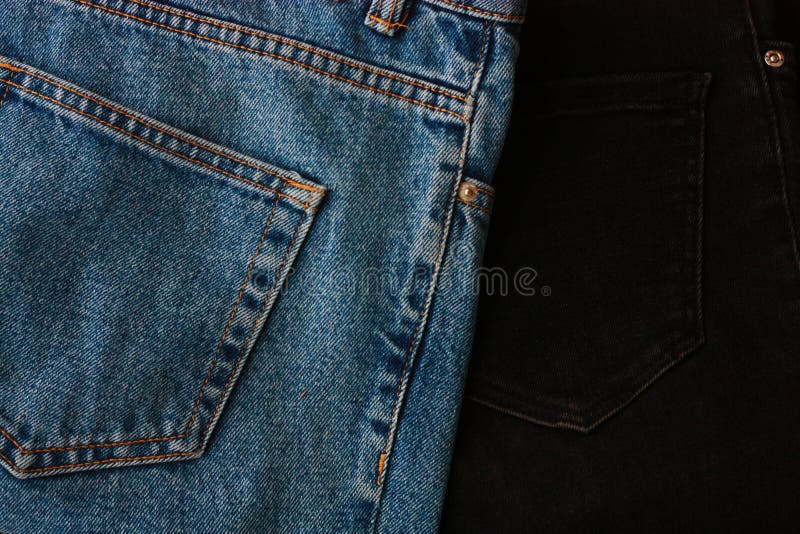 Beautiful Blue and Black Jeans Close Up Stock Photo - Image of buttons ...