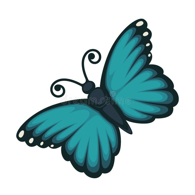 Beautiful blue butterfly stock vector. Illustration of summer 98550835