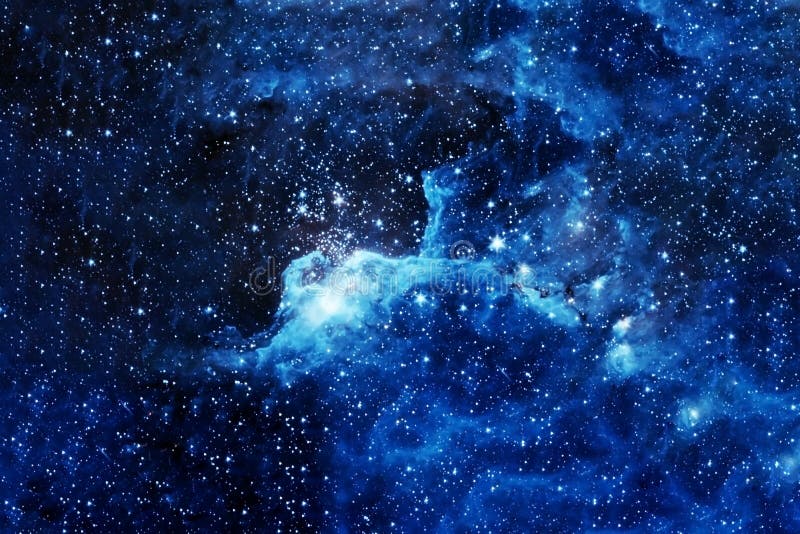 Beautiful Blue Space with Stars and Nebulae. Elements of this Image ...