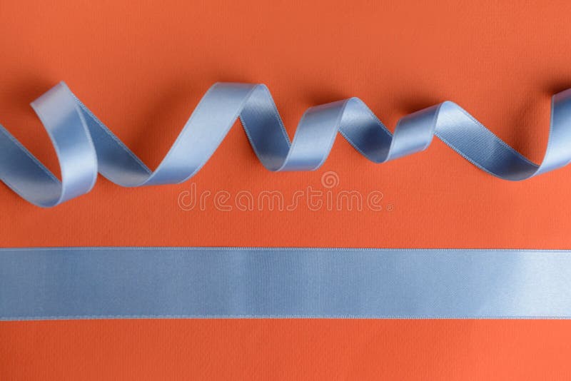 Beautiful Blue Ribbons on Color Background Stock Image Image of
