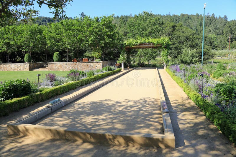 Beautiful bocce ball court stock image. Image of circle 24861477