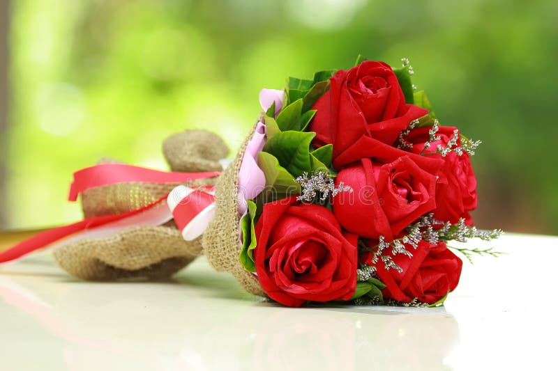 Beautiful Bouquet of Bright Red Flowers Stock Photo Image of group
