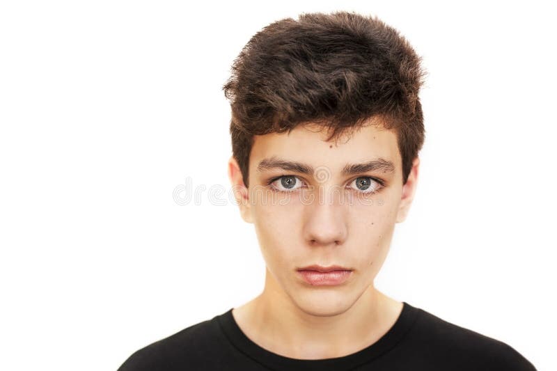 teenage boy with dark brown hair