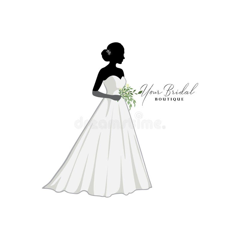 Monochrome Bridal Boutique Logo Sign Icon Mannequin Fashion Beautiful Bride  Stock Vector by ©dianpurdi41 258286800