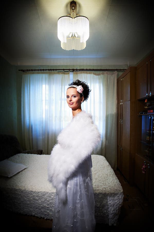 Beautiful bride in her room