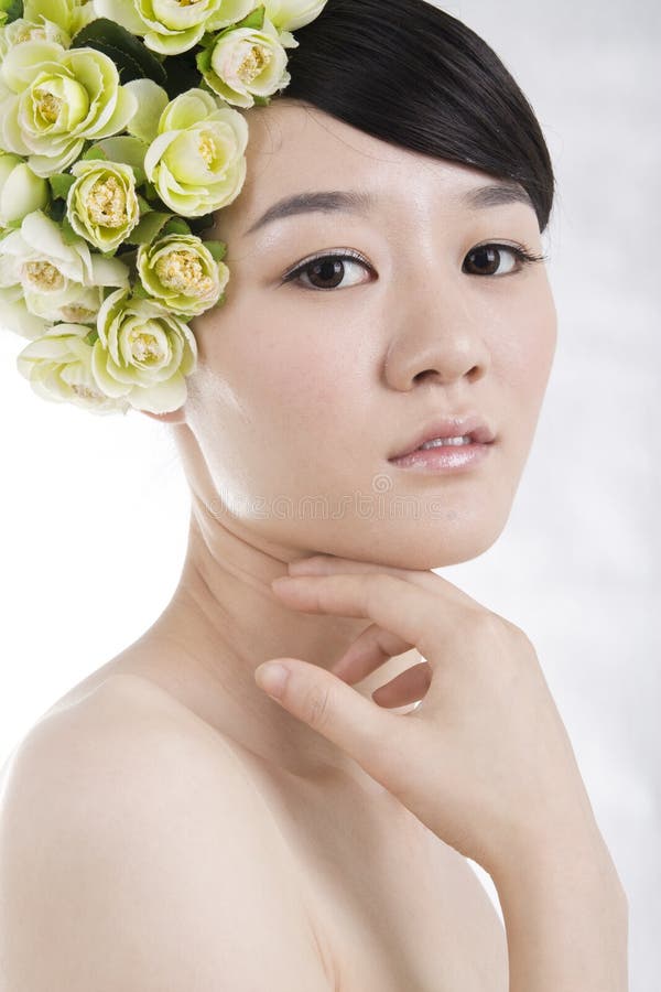 Beautiful bride with perfect natural makeup