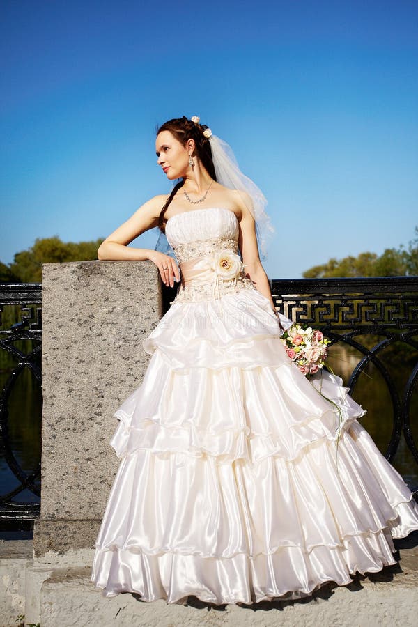 Beautiful bride in a wedding dress