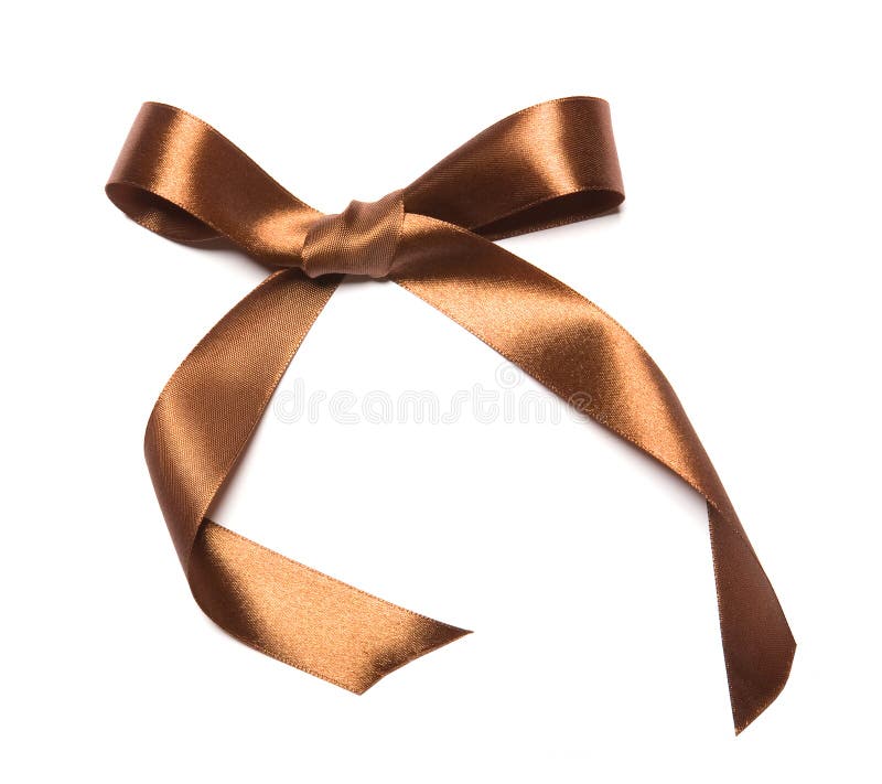 Beautiful Brown Ribbon and Bow, Good for Design. Isolated on a White  Background Stock Image - Image of decorative, concept: 36019261