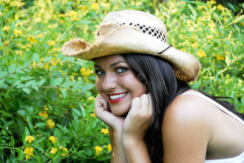 Beautiful Brunette with Hat