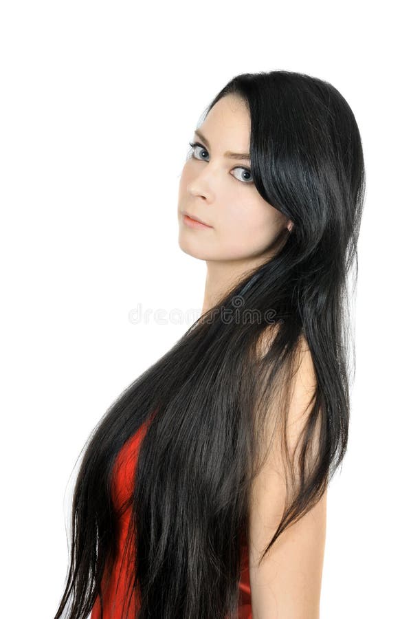 Beautiful brunette with long hair