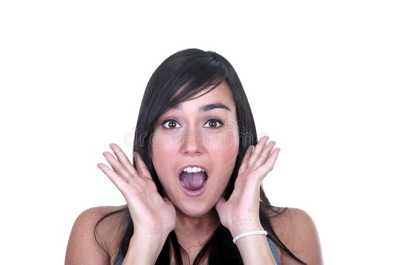 Scared face of girl stock photo. Image of madness, person - 28518734