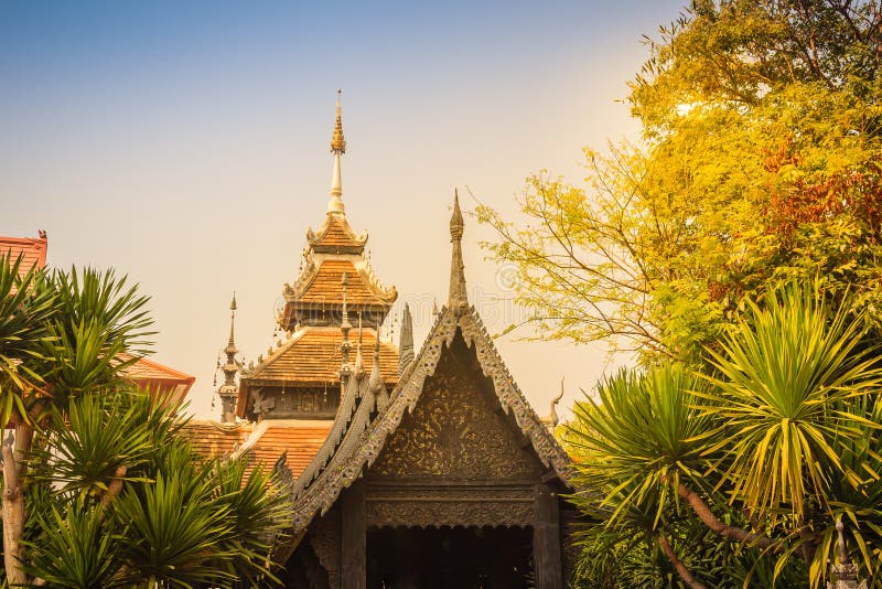 Beautiful Burmese style Buddhist church in Wat Chedi Luang, Chiang Mai, Thailand. Many of the regions temples are built in Lanna,. Thai, and Burmese style stock photo Beautiful Burmese style Buddhist church in Wat Chedi Luang, Chiang Mai, Thailand. Many of the regions temples are built in Lanna,. Thai, and Burmese style stock photo