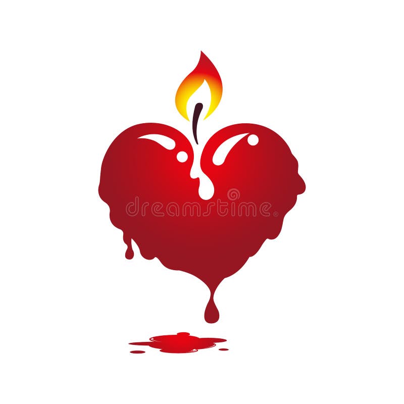 Red heart shaped candles Royalty Free Vector Image