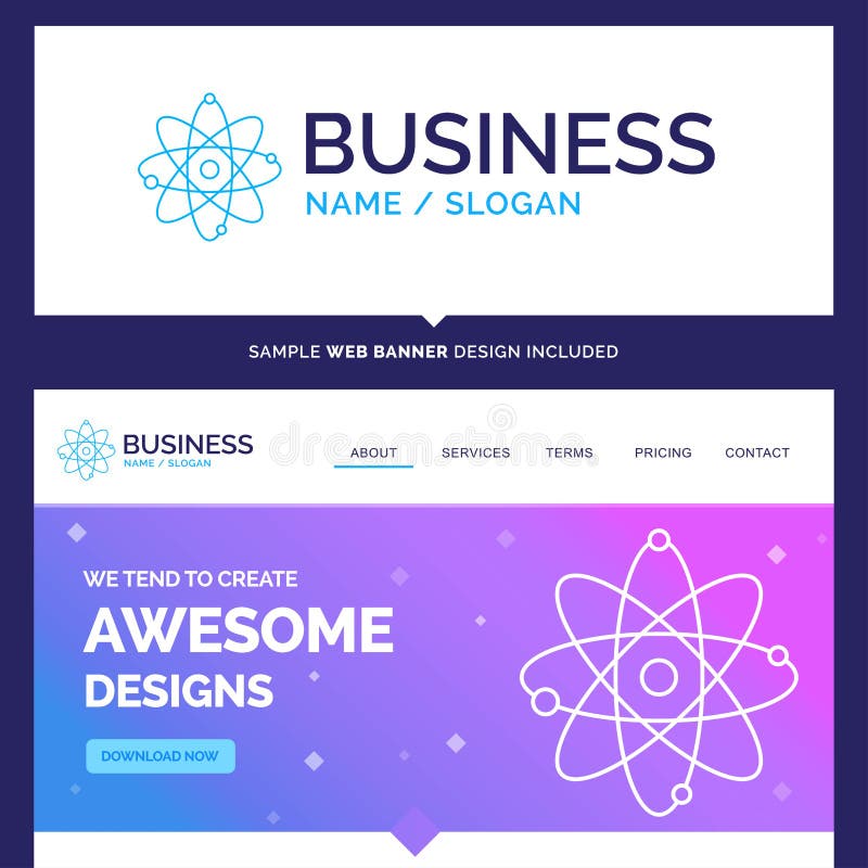 Beautiful Business Concept Brand Name atom, nuclear, molecule, c stock illustration