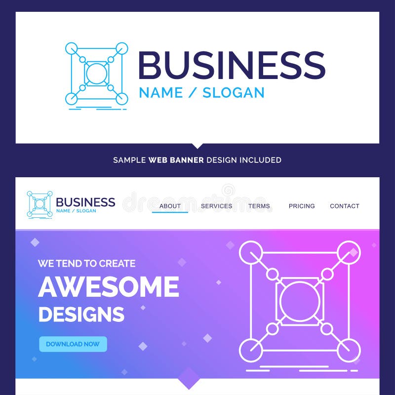 Beautiful Business Concept Brand Name Base, center, connection vector illustration