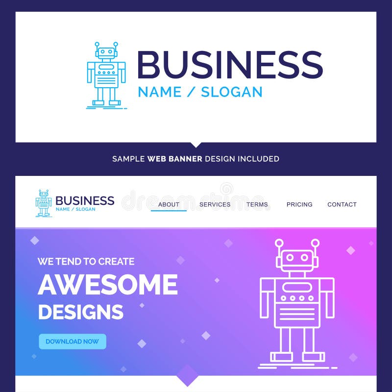 Beautiful Business Concept Brand Name robot, Android, artificial vector illustration