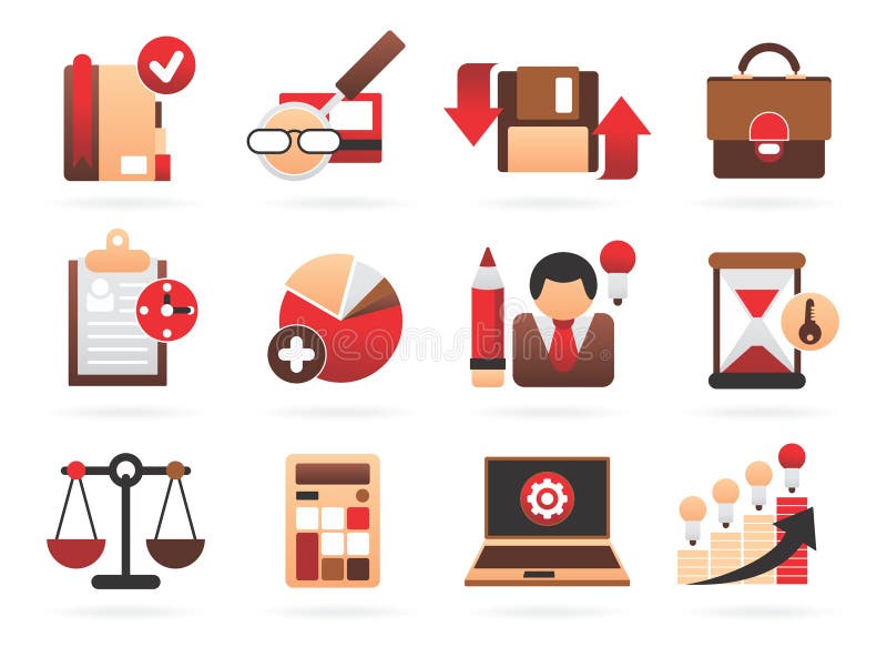 Beautiful business icons stock illustration