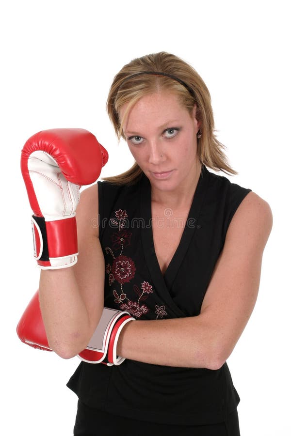 Beautiful Business Woman In Boxing Gloves 2