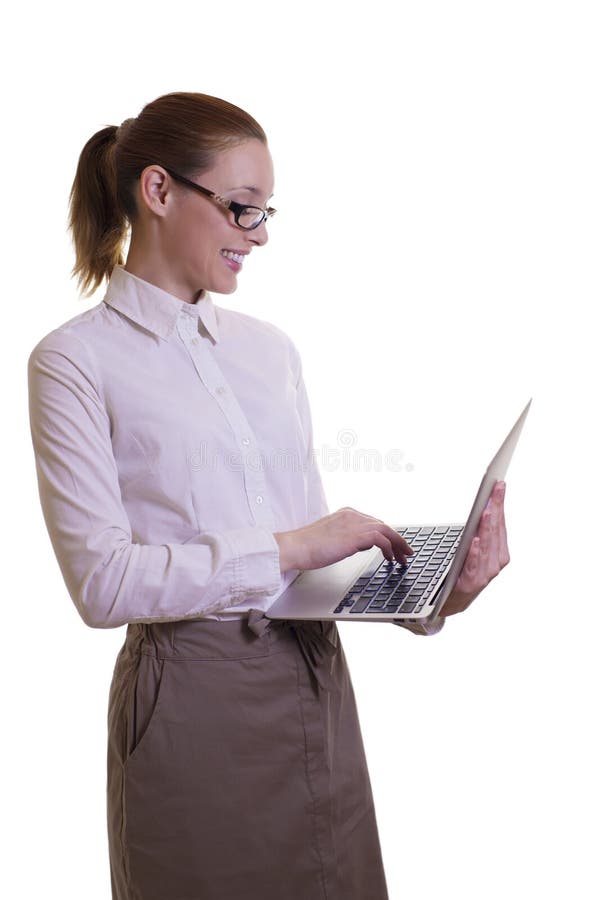 Beautiful businesswoman with laptop