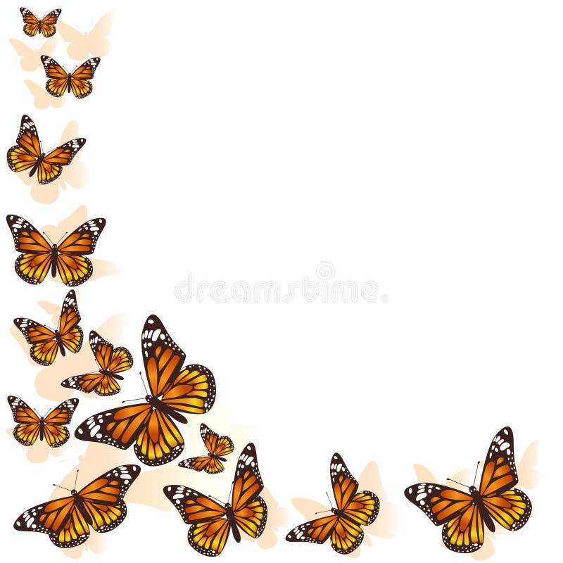Beautiful Butterfly Flying in a Circle Background. Vector Stock