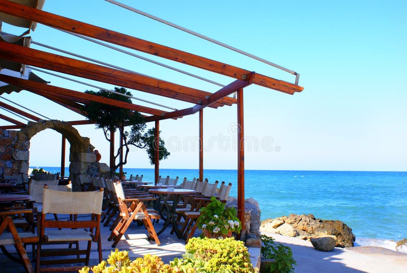 Beautiful Cafeteria at the Beach Stock Photo - Image of restaurant ...