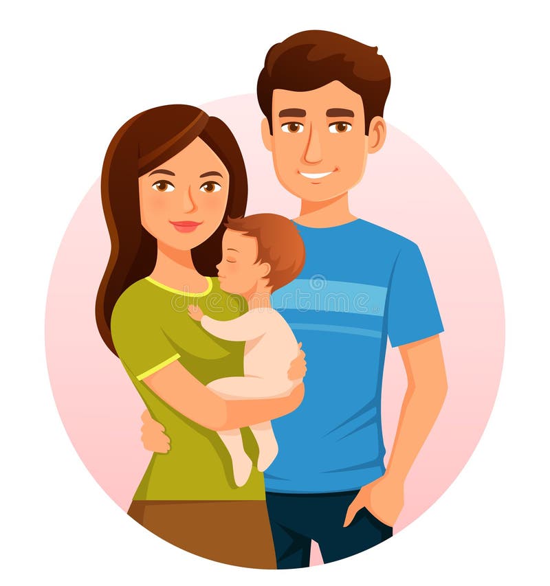 Cute Cartoon Illustration of a Happy Young Family Stock Vector - Illustration of woman, parenting: 238200897 Cute Cartoon Illustration of a Happy Young Family Stock Vector - Illustration of woman, parenting: 238200897