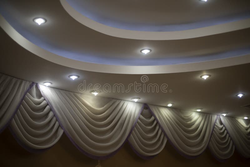 Beautiful Ceiling with Lamps. Vaulted Ceiling Stock Photo Image of