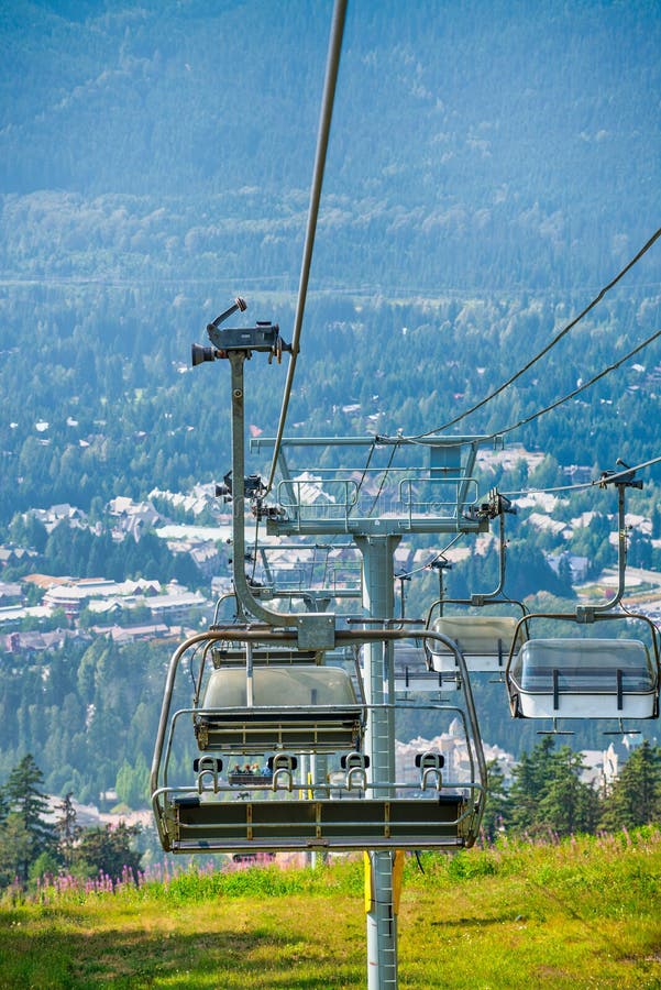 Beautiful Chairlift in a Mountain Scenario Stock Image Image of