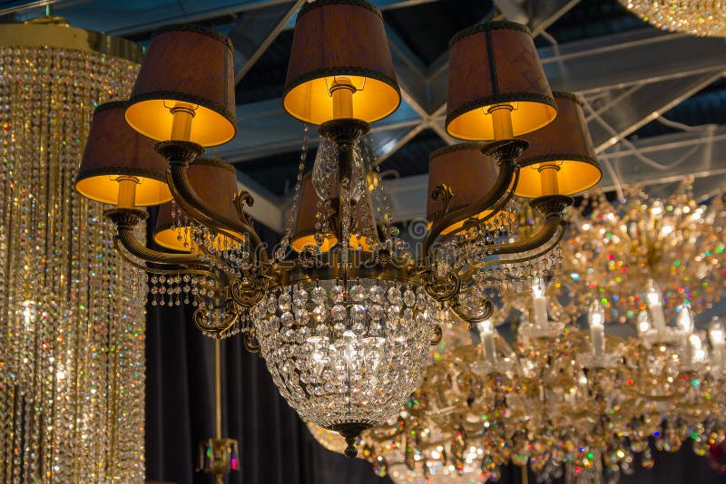 Beautiful Chandeliers Hanging from the Ceiling Stock Image Image of