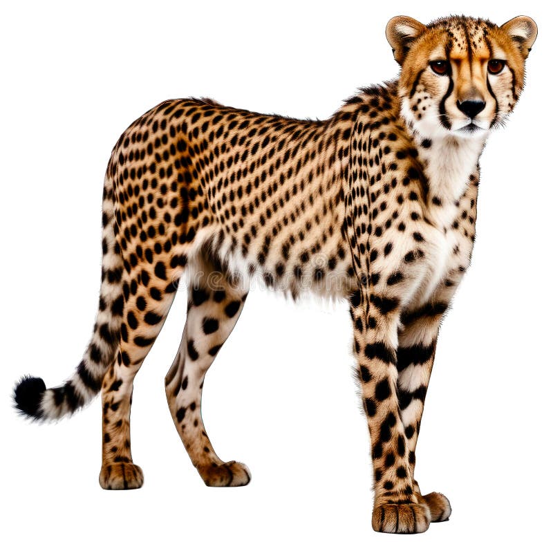 A Beautiful Cheetah Isolated on White Background with Png File (with ...