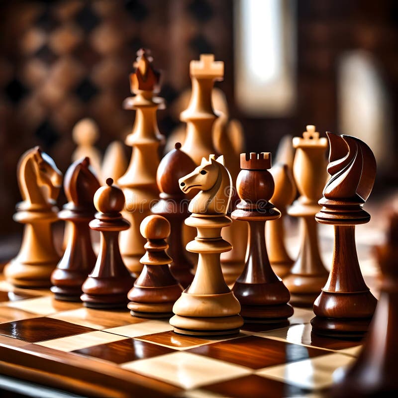 Beautiful detailed chess pieces on a chess board - ai generated image