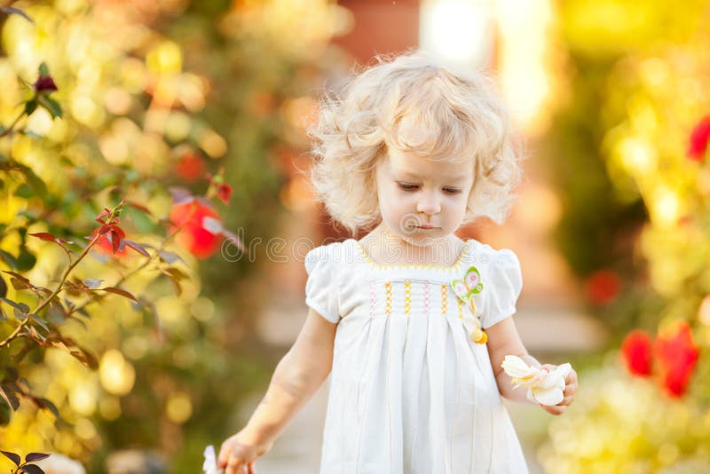 Beautiful child in garden