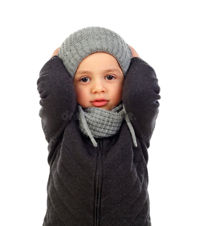 Beautiful Child with Wool Scarf and Coat Stock Image - Image of child ...