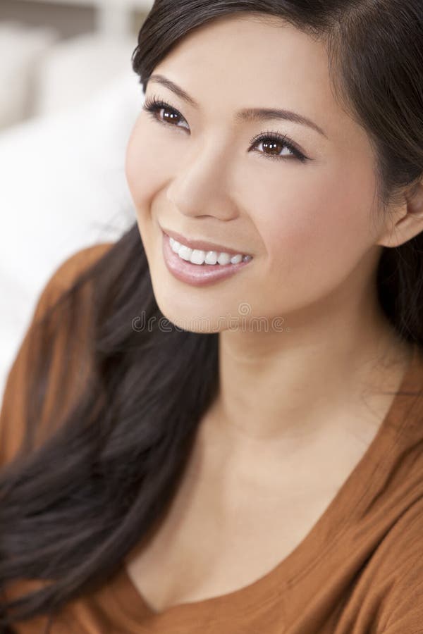 Beautiful Chinese Oriental Asian Woman Smiling Stock Photo - Image of