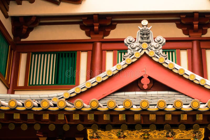 Chinese roof design at buddha tooth relic temple singapore stock image Chinese roof design at buddha tooth relic temple singapore stock image