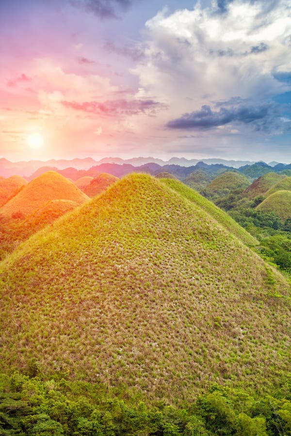 Chocolate Hills in Bohol stock image. Image of hills 25465453