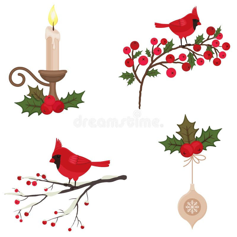 Beautiful Christmas icons set stock illustration