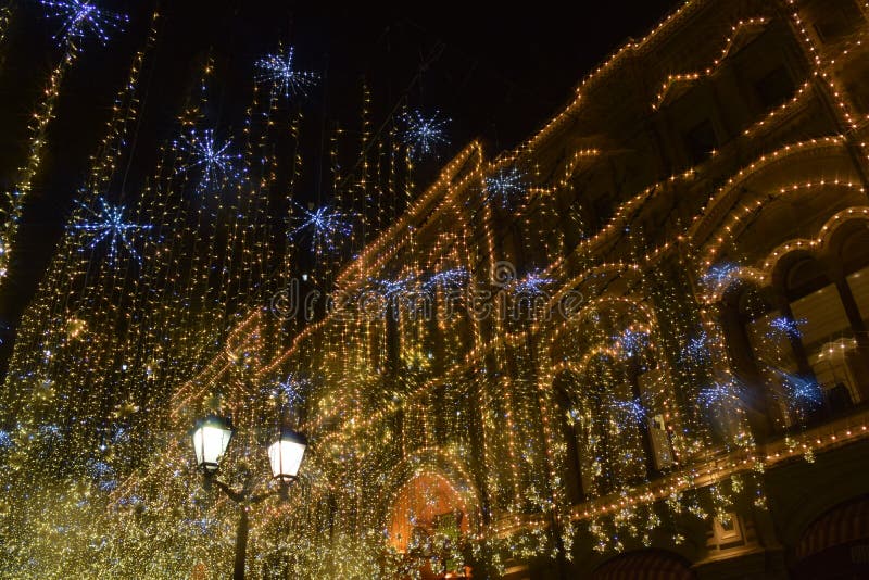 Christmas light in Moscow, Nikolskaya street
