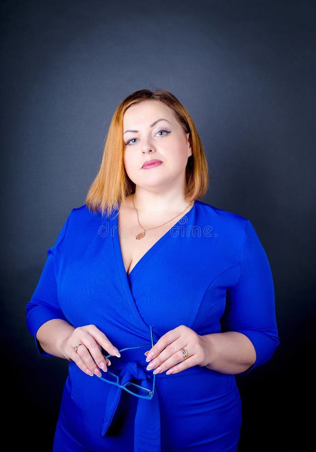 BBW in Blue Dress