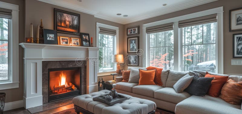 Beautiful classic living room interior design ilustração royalty free