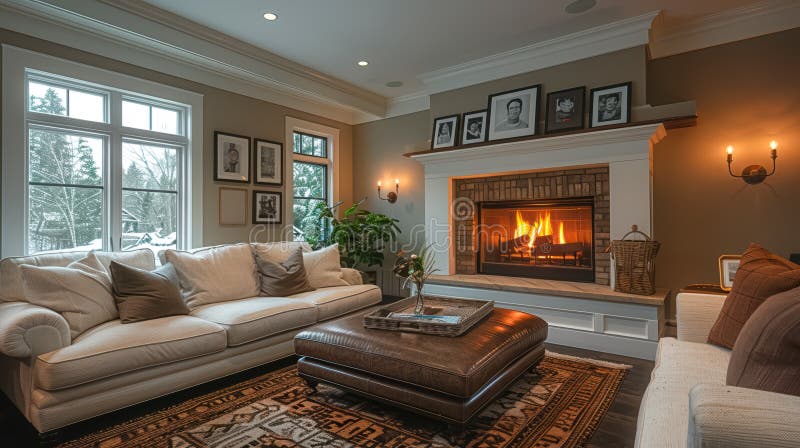 Beautiful classic living room interior design ilustração stock