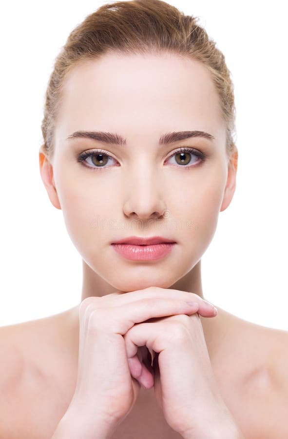 Beautiful clean woman face stock photo. Image of looking - 13774536