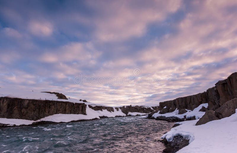 Beautiful cloud and landscape near Godafoss falls, Iceland. royalty free stock photo Beautiful cloud and landscape near Godafoss falls, Iceland. royalty free stock photo