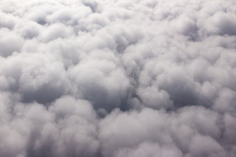 Beautiful cloudscape and blue sky from aerial view, nature view from above the sky and clouds. White clouds and blue sky view like