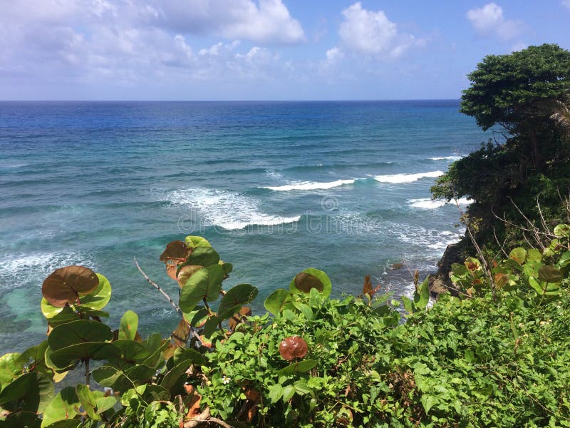 Beautiful coastline view in of Jamaica. Beautiful coastline view over the caribbean sea near Long Bay in the Portland Parish, Jamaica royalty free stock images Beautiful coastline view in of Jamaica. Beautiful coastline view over the caribbean sea near Long Bay in the Portland Parish, Jamaica royalty free stock images