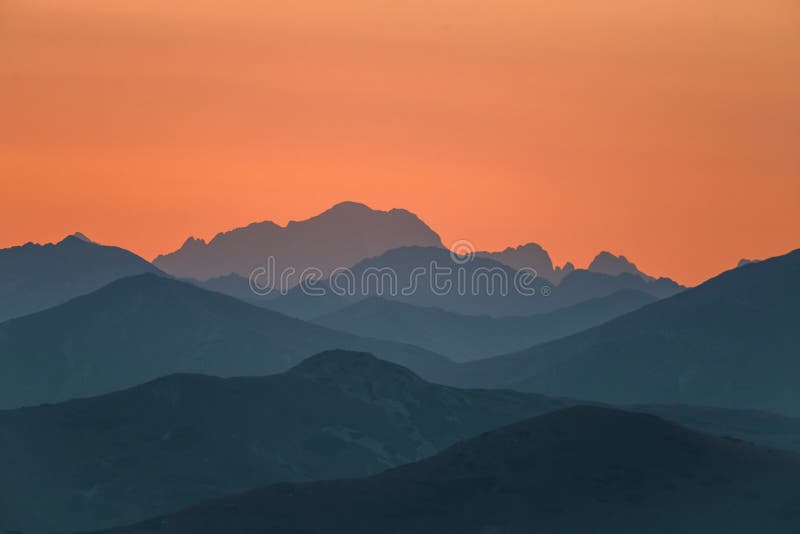 A Beautiful Colorful Abstract Mountain Scenery In Sunrise Minimalist