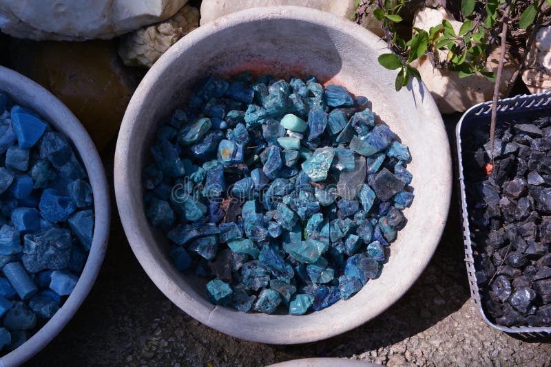 Beautiful colorful blue stones close up for background. Beautiful colorful blue stones in clay vessel close up view royalty free stock photos Beautiful colorful blue stones close up for background. Beautiful colorful blue stones in clay vessel close up view royalty free stock photos