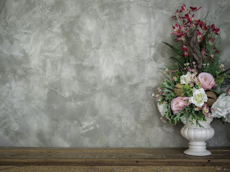 Beautiful colorful bouquet flowers in vase.