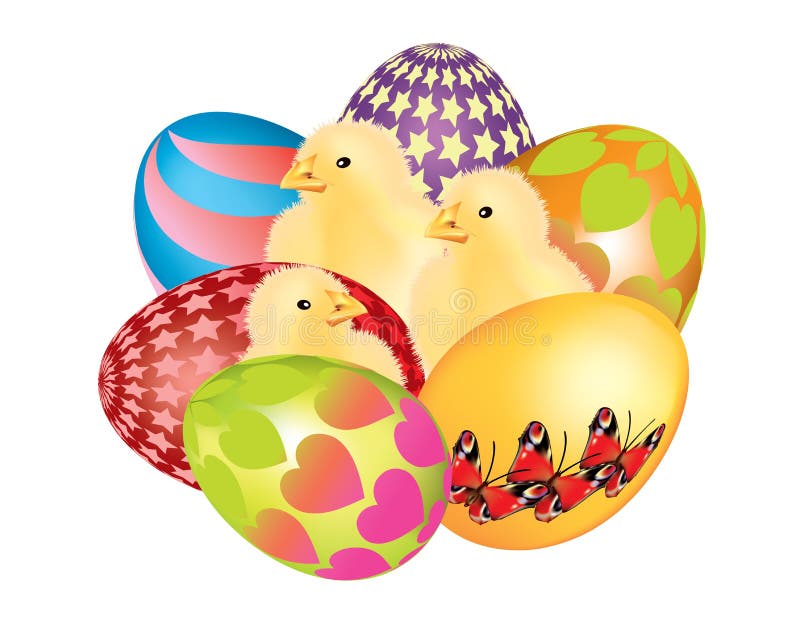 Beautiful colorful Easter eggs isolated