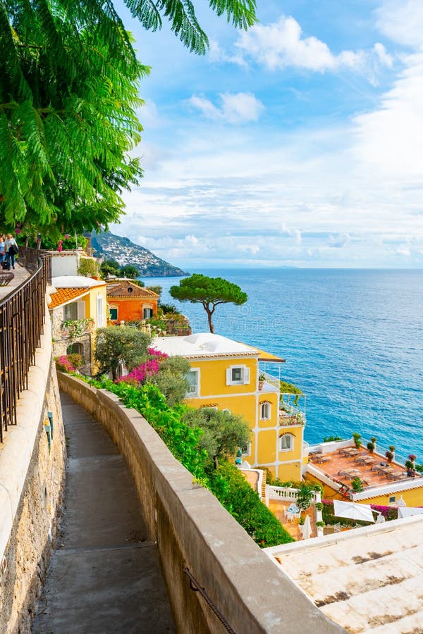 Beautiful colorful houses on a mountain in Positano, a town on Amalfi coast, Italy